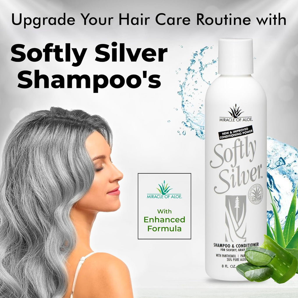 Softly Silver Shampoo - 2-in-1 Purple Restorative Formula for Gray Hair | Adds Luster & Bounce, 12 oz