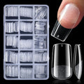 AddFavor Medium Square Nail Tips, 480pcs Soft Gel Nail Tips Square Shape Clear Fake Nails Full Cover Acrylic Nails Tips for Extensions Manicure Home DIY 15 Sizes