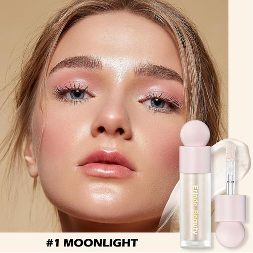 Erinde Liquid Highlighter - Natural Glossy Face Bronzer Stick | Lightweight & Blendable Cream Illuminator, 01# Moonlight