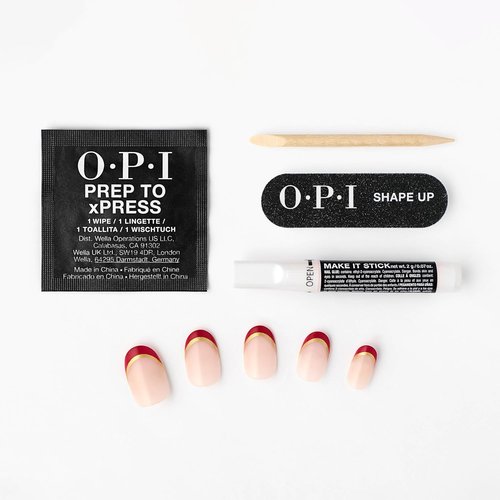OPI On Point Press On Nails - Short Round & Squoval Styles | 30 Count with Glue | Long Lasting & Reusable
