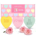 Heart Bath Bombs for Women, Girls, & Teens (3 Pack) - Relaxing Bubble Bath and Spa Essential - Ideal as Gift for Her or Mothers Day Gift - Moisturizing, Colorful & Scented, USA Made by Two Sisters