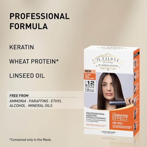 Il Salone Milano Keratin Hair Treatment - Smoothing & Straightening Kit with Lamination Effect | Anti-Frizz for All Hair Types