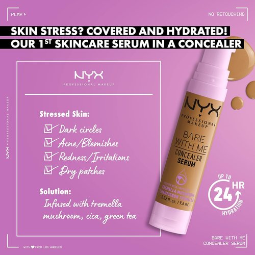 NYX PROFESSIONAL MAKEUP Bare With Me Concealer Serum - 24Hr Hydration Concealer in Tan