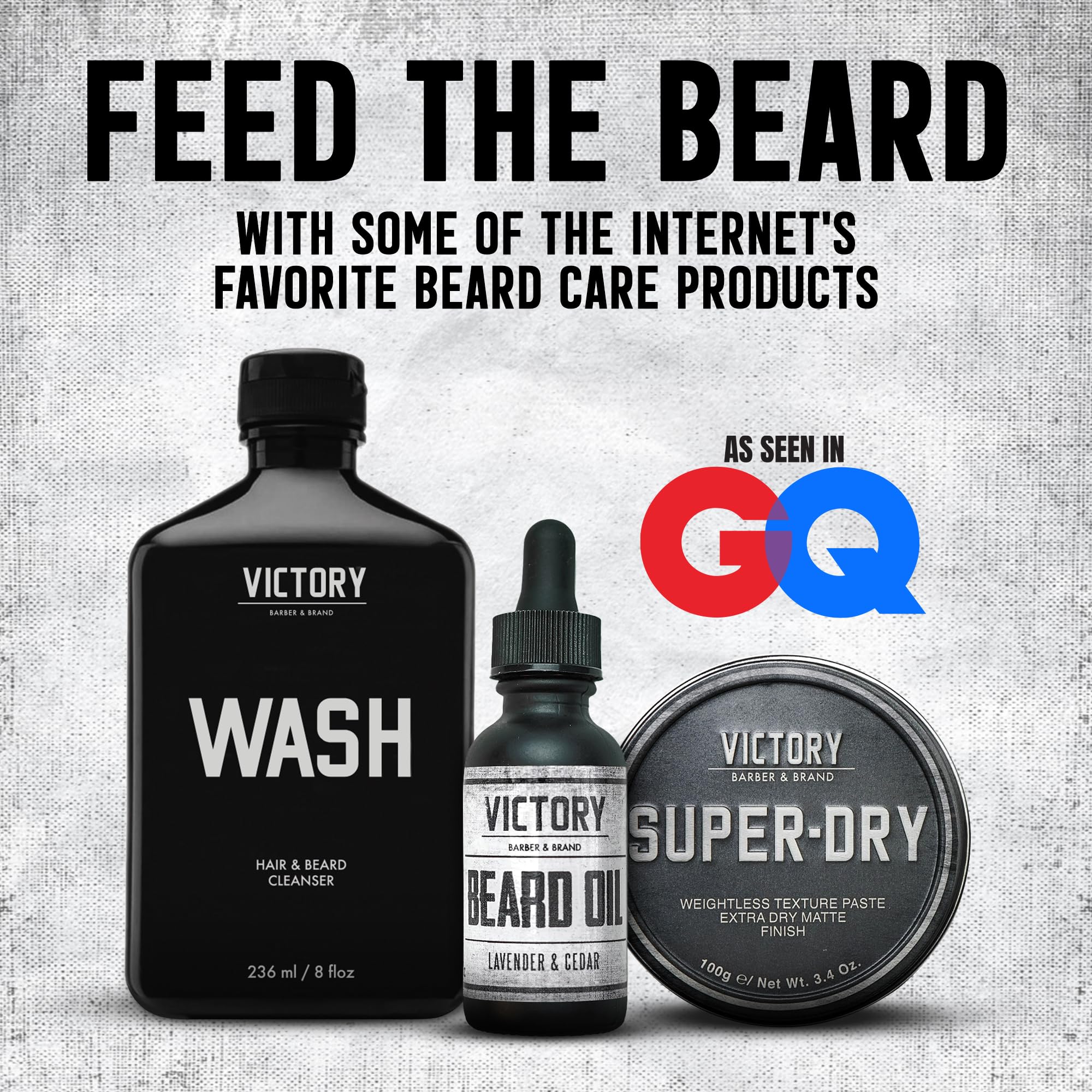 Victory Barber & Brand Beard Wash - Made in USA, Men's All-in-One Shampoo and Conditioner, Hydrating, Smoothening, Softening, 8.4 Fl Oz