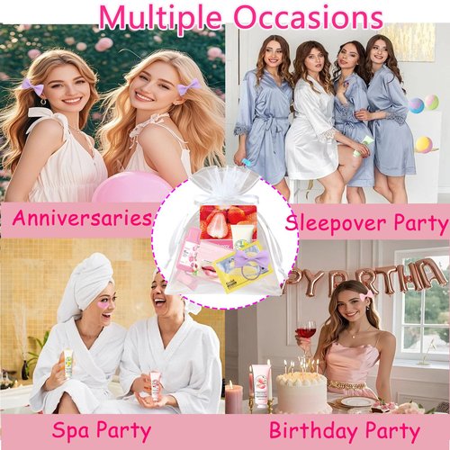 144 PCS Spa Party Supplies for Women Spa Party Favors Include Face and Lip Masks,Hand Cream,Under Eye Patches,Foot Bath Bombs and Hairband,Bulk Birthday Sleepover Party Supplies for Women