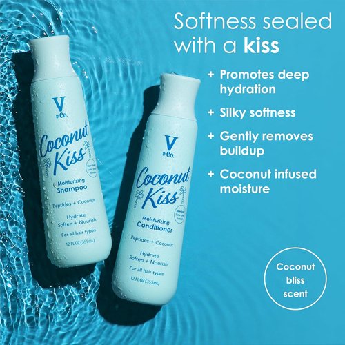 V&Co. Moisturizing Shampoo - Sulfate-Free, Color-Safe Formula with Peptide Technology | 12 Oz.