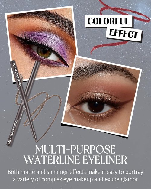 Skiennix Waterproof Gel Eyeliner Pencil - Metallic Retractable Cream, Long-Lasting & Hypoallergenic, Smudge-Proof - White Matte