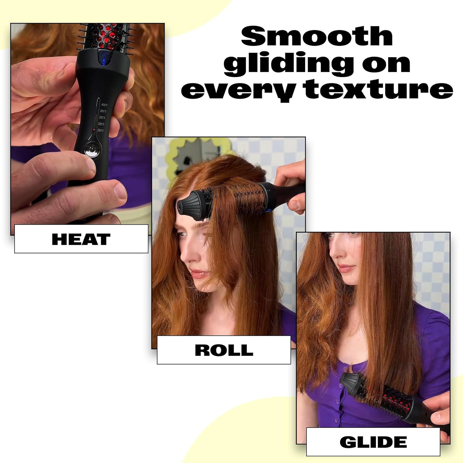 Trademark Beauty Infrared Ionic Thermal Styling Brush - 1.5 Inch Round Barrel for Frizz Control & Shine - Pink