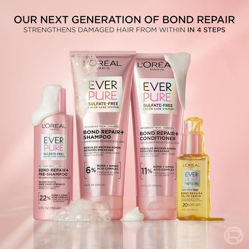 L'Oreal Paris Bond Repair+ Shampoo - Sulfate Free Formula with Amino Acid Complex | 6.8 Fl Oz