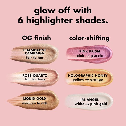 e.l.f. Halo Glow Highlight Wand - Liquid Highlighter for Luminous Skin | Buildable, Vegan, Champagne Campaign