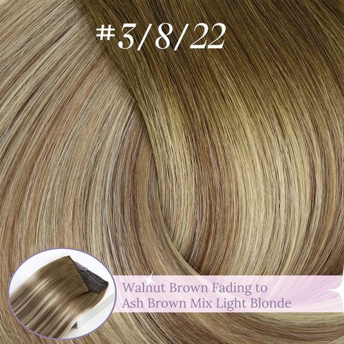 Fshine Wire Hair Extensions Real Human Hair 12 Inch Balayage Olive Brown to Ash Brown Mix Blonde Secret Layered Hairpiece One Piece Clip in Extensions Human Hair 76 G
