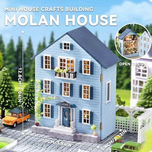 Molan House | Flever Dollhouse Miniature DIY Kit - Creative Room with Furniture for Valentine's Gift