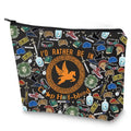 G2TUP Orange Horse Inspired Makeup Bag Book Lover Cosmetic Bag I'd Rather Be In Camp Half-blood Makeup Bag (In Camp BL MG)