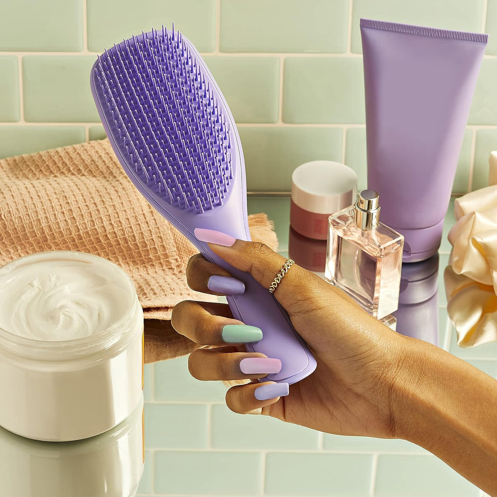 Tangle Teezer Ultimate Detangler Hairbrush - Scalp Massager Bundle for 3C to 4C Curly Hair | Purple & Mint