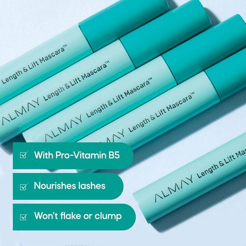 Almay Lengthening Mascara - Volume & Lift, Hypoallergenic, Fragrance-Free | 010 Blackest Black, 0.24 fl oz