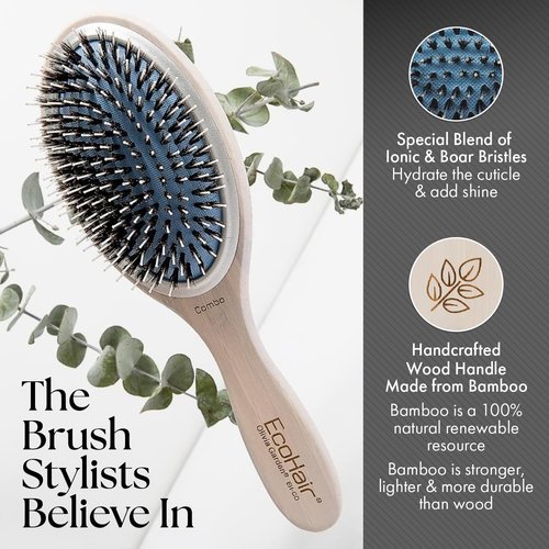 Olivia Garden EcoHair Paddle Bamboo Hair Brush, EH-CO, Combo