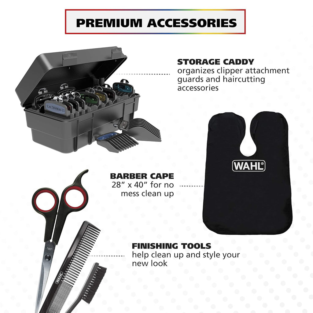 Wahl USA Pro Series Platinum Hair Clipper & Trimmer - Home Haircutting with Color-Coded Combs | Model 79804-100