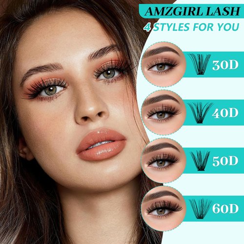 Lash Clusters Kit 640Pcs, 30D+40D+50D+60D Eyelash Extension Kit, Lash Bond and Seal Waterproof, Lash Remover, Lash Applicator Tool and Function Brush for DIY Lash Extension Kit(D-Mix9-16mm Kit)