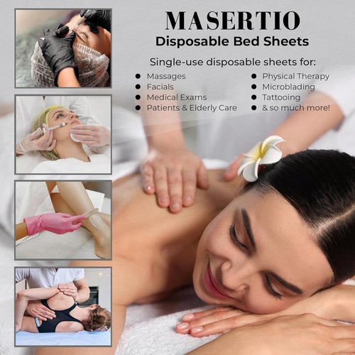 Disposable Massage Bed Cover | 60 Non-Woven Sheets - Ideal for Spa, Tattoo & Waxing - 31.5 x 71 Inches