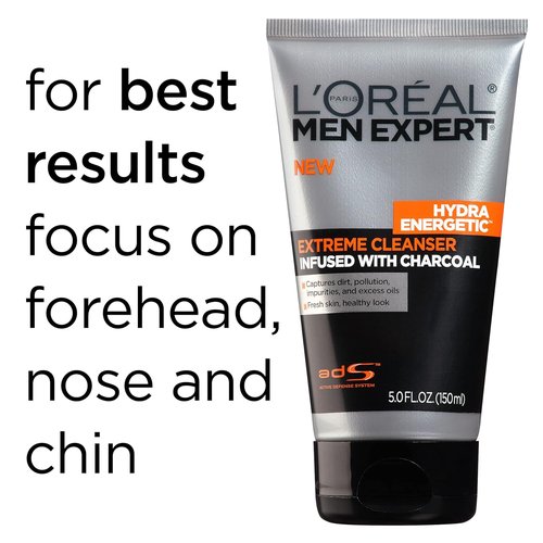 L'Oreal Paris Men Expert Hydra Energetic Facial Cleanser - Charcoal Infused, 2-Pack