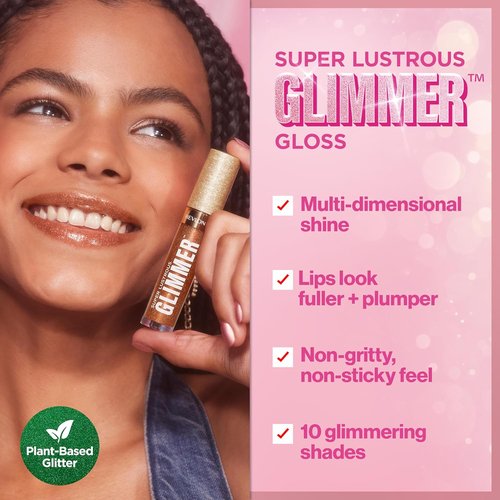 REVLON Super Lustrous Glimmer Gloss - Non-Sticky Lip Gloss with High-Shine Finish | 003 Lavender Lust, 0.13 fl oz
