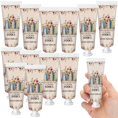 Leelosp 12 Pcs Book Club Gift Bulk Mini Hand Cream Travel Size Lotion Book Lover Gift for Women Member for Dry Cracked Hands