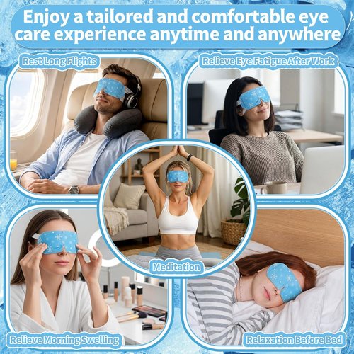 Newcotte Cooling Eye Masks - 36 Pack Mint Scented Hydrogel Patches for Puffy Eyes | Travel Size Relaxation Gift