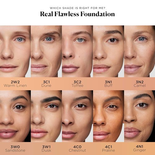 Real Flawless Waterproof Foundation - Medium Coverage, Buildable, 12 HR Wear, 1oz