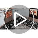 Halloween Kitchen Rugs Set of 2 with Non Slip Backing - Spooky Ghosts & Pumpkins, Black, 17x47.2 + 17x30 Inches