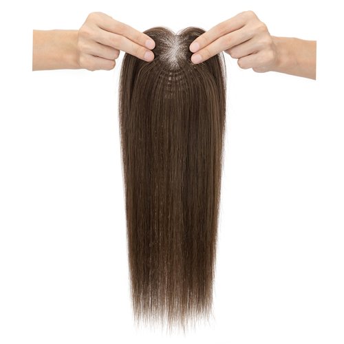 Rich Choices Hair Toppers for Women Real Human Hair Remy Hairs Toppers Hairpieces for Women with Thinning Crown Wispy Clip in Topper 10 Inch No Bang-#2 Dark Brown