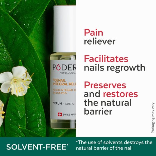 PODERM – 2 in 1 TOENAIL INTEGRAL RELIEVER – Soften Nail – Toe and Fingernail Pain Reliever – Emollient properties - 100% Natural Ingredients and Vegan – Quick & Easy – Swiss Made