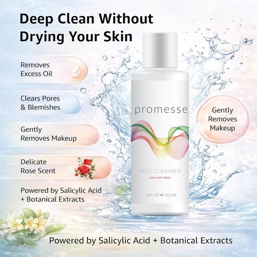 Promesse Acne Control Facial Cleanser - Glycolic & Salicylic Acid | Gentle Exfoliating Face Wash - 4 fl oz