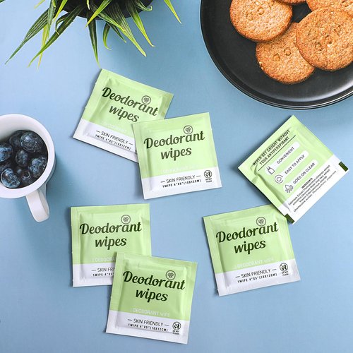 Timgle 100 Pcs Mini Travel Deodorant Wipes Individually Wrapped Armpit Antiperspirant Deodorant Sweat Body Wipes for Women Men Teens Sports Travel Clean Skin Underarm Excessive Sweating(Cucumber)