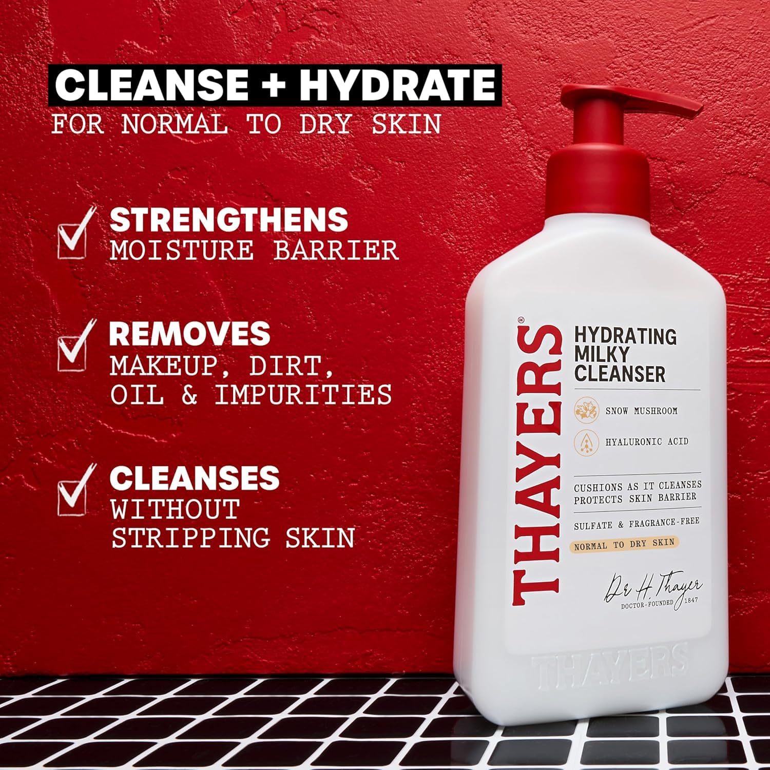 Thayers Milky Face Cleanser & Toner Bundle | Hydrating Skincare with Snow Mushroom & Hyaluronic Acid - 8 FL Oz & 12 FL Oz