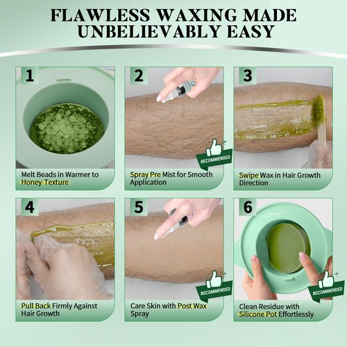 LANSLEYWAX Aloe Hard Wax Beads, 1LB Wax Beans for Sensitive Skin & Full-Body Hair Removal, Brazilian/Bikini/Face/Legs/Eyebrow/Armpit/Chest Waxing Refill at Home for Women & Men, Stripless Formula