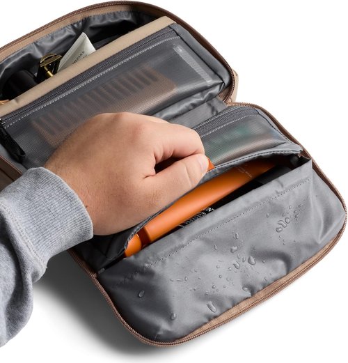 Bellroy Hanging Toiletry Kit - 3L Travel Bag for Men & Women | Stylish Stone Design