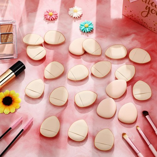 Gerrii 72 Pcs Finger Powder Puff Mini Makeup Sponge Soft Beauty Makeup Blender Puff for Foundation, Face Powder, Under Eye Setting, Concealer, Repair Cream, Cosmetic Tool (Skin Color)