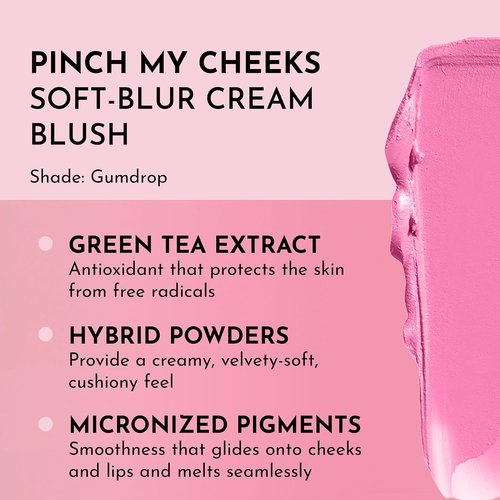 LAWLESS Pinch My Cheeks Soft-Blur Cream Blush - Gumdrop - Natural Ingredients for a Soft, Cloudy Finish - 0.18 oz