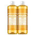 Dr. Bronner's Pure-Castile Magic Liquid Soap (Citrus, 16 Ounce, 2-Pack)- Made with Regenerative Organic Certified Oils, 18-in1 Uses: Face, Hair, Hand & Body Soap, Laundry, Pets- Concentrated, Vegan