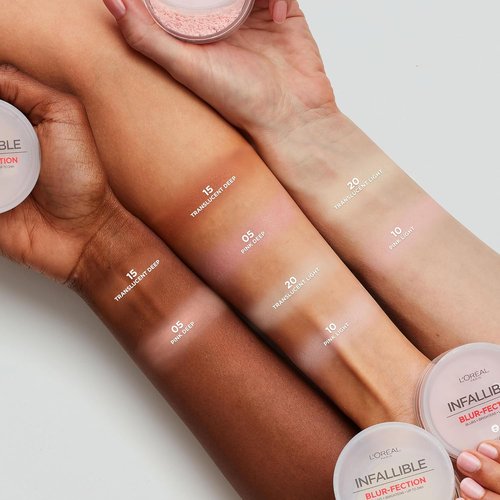 L'Oreal Paris Infallible Blur-Fection Setting Powder - 24HR Longwear Blurring Face Powder, Translucent Light