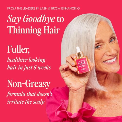 Grande Cosmetics Hair Serum - Promotes Thickness for Thinning Hair | Safe for Color-Treated Hair