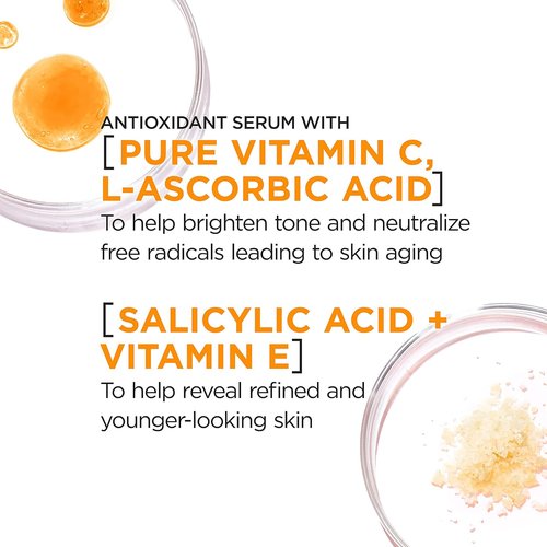 L'Oreal Paris Revitalift 12% Pure Vitamin C Serum - Brightening Face Serum with Vitamin E & Salicylic Acid, 1 oz
