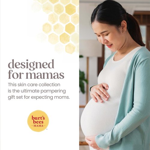 Burt’s Bees Mama Gift Set - Natural Skin Care with Lip Balm, Leg Cream & Belly Butter | 0.15 oz/3.38 oz/6.5 oz