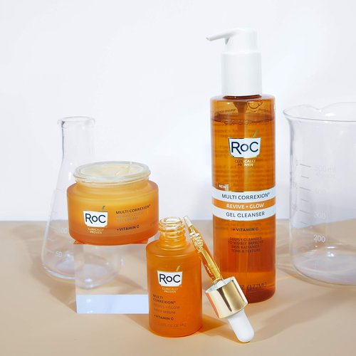 RoC Multi Correxion Revive + Glow 10% Vitamin C Moisturizer for Face, Anti-Aging Gel Cream, Instant Glow, Hypo-Allegenic, Oil-Free, 1.7 Ounces (Packaging May Vary