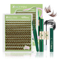 KEYYOU LASH Extension Kit 144Pcs Angel Lash Clusters Kit Thick Eyelash Extension Kit with Glue and Seal,Tweezers,Remover for DIY lash extension kit at Home（Kit-Angel A06-D-8-18MIX）
