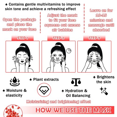 Skiennix 8PCS Hydrating Facial Sheet Masks - Moisturizing for All Skin Types | Revitalize Your Skin