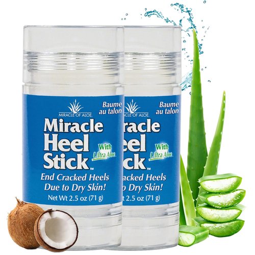 2 Pack - Heel Balm for Dry Cracked Feet - Miracle Heel Stick for Cracked Heel Repair - Cracked Heel Treatment - Formulated with Pure Aloe Vera, Tea Tree Oil, Shea & Cocoa Butters | 2.5 oz