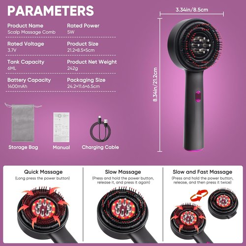 Skiennix 3-in-1 Scalp Massager | Hair Growth Oil Applicator & IPX7 Waterproof Electric Brush