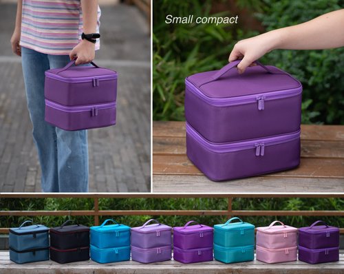 ButterFox Nail Polish Organizer Storage Case, Fits Nail UV Dryer Light and 30-40 Bottles Depending On Bottle Sizes, Nail Supplies Organizer (Royal Purple)