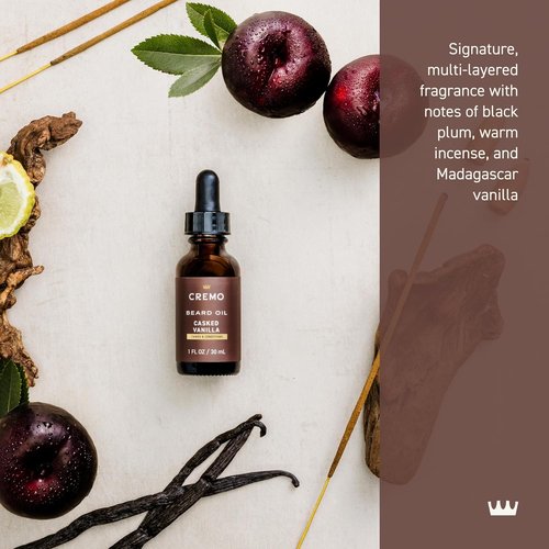 Cremo Beard Oil - Revitalizing Casked Vanilla | 1 Fl Oz for Softening and Moisturizing Beards